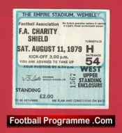 Liverpool v Arsenal 1979 – Charity Shield Match Ticket