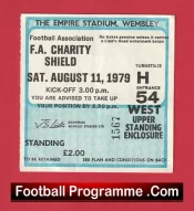 Liverpool v Arsenal 1979 – Charity Shield Match Ticket