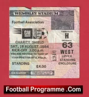 Everton v Liverpool 1984 – Charity Shield Football Ticket