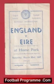 England v Ireland 1957 – Schoolboys International Plymouth Nobby Stiles