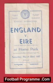 England v Ireland 1957 – Schoolboys International Plymouth Nobby Stiles