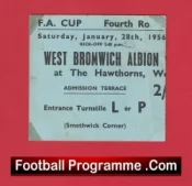 West Bromwich Albion v Portsmouth 1956 – FA Cup Match Ticket