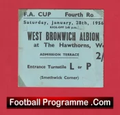 West Bromwich Albion v Portsmouth 1956 – FA Cup Match Ticket