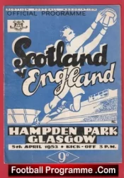 Scotland v England 1952 – Old Scottish Football Programmes