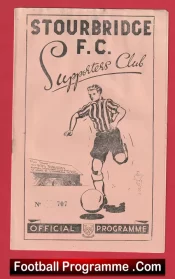 Stourbridge v Hinckley 1952 – 1950s Programmes