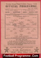 Tottenham Hotspur v West Ham United 1944 – War Time Football Programmes