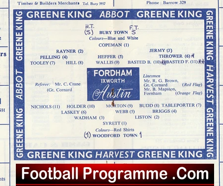 Bury Town v Woodford 1966 - Image 3