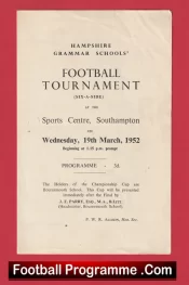 Hampshire Schools Football Tournament Southampton Sports Centre 1952
