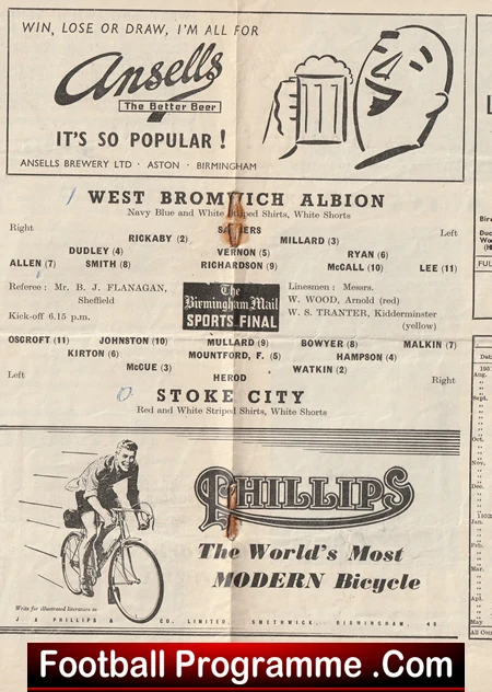 West Bromwich Albion v Stoke City 1951 - Image 3