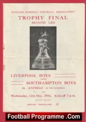 Liverpool Boys v Southampton Boys 1954 – Schoolboys Trophy Cup Final