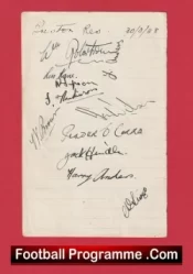 Preston North End Football Club PNE Multi Signed Team Sheet 1948