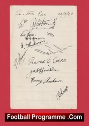 Preston North End Football Club PNE Multi Signed Team Sheet 1948