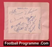 Reading Football Club Multi Autographed Signed Sheet 1950 – 1951