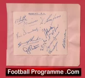 Reading Football Club Multi Autographed Signed Sheet 1950 – 1951