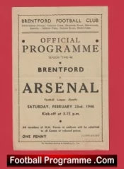 Brentford v Arsenal 1946 – 1940s Football Programme