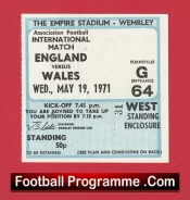 England v Wales 1971 – Match Ticket