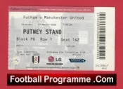 Fulham v Manchester United 2008 – Match Ticket