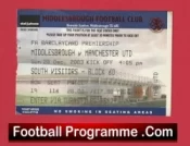 Middlesbrough v Manchester United 2003 – Match Ticket