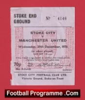 Stoke City v Manchester United 1976 – Football Ticket 1970s
