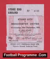 Stoke City v Manchester United 1976 – Football Ticket 1970s