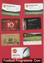 Manchester United Season Ticket Collection X 7