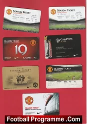 Manchester United Season Ticket Collection X 7