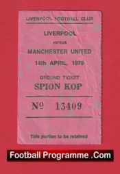 Liverpool v Manchester United 1979 – Football Ticket Kop End