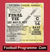 Manchester United v Liverpool 1977 – FA Cup Final Football Ticket