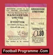 Manchester United v Everton 1983 – Football Ticket FA Cup QF