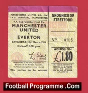 Manchester United v Everton 1983 – Football Ticket FA Cup QF