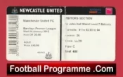 Newcastle United v Manchester United 2012 – Match Ticket
