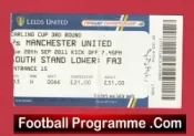 Leeds United v Manchester United 2011 – League Cup Match Ticket