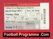 Fulham v Manchester United 2010 – Football Ticket