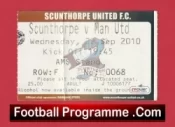 Scunthorpe United v Manchester United 2010 – Match Ticket