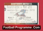 Scunthorpe United v Manchester United 2010 – Match Ticket