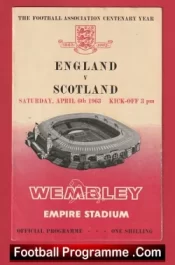 England v Scotland 1963 – + Bobby Charlton + Gordon Banks Debut
