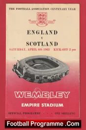 England v Scotland 1963 – + Bobby Charlton + Gordon Banks Debut