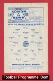 West Bromwich Albion v Manchester United 1964 – WBA Man Utd Reserves