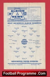 West Bromwich Albion v Manchester United 1964 – WBA Man Utd Reserves