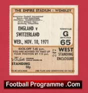 England v Switzerland 1971 – Football Ticket