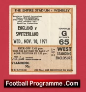 England v Switzerland 1971 – Football Ticket