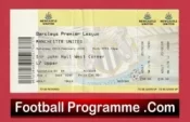 Newcastle United v Manchester United 2008 – Match Ticket