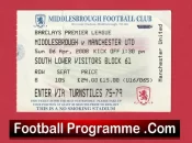 Middlesbrough v Manchester United 2008 – Football Ticket