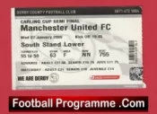 Derby County v Manchester United 2009 – Semi Final Match Ticket