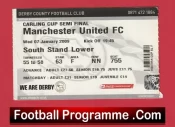 Derby County v Manchester United 2009 – Semi Final Match Ticket