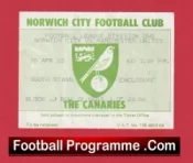 Norwich City v Manchester United 1983 – Match Ticket