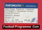 Portsmouth v Manchester United 2009 – Match Ticket