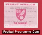Norwich City v Manchester United 1985 – Match Ticket