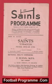 St Helens Rugby v Hunslet 1950 – Old Rugby Programme
