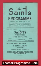 St Helens Rugby v Widnes 1950 – Rugby Programme